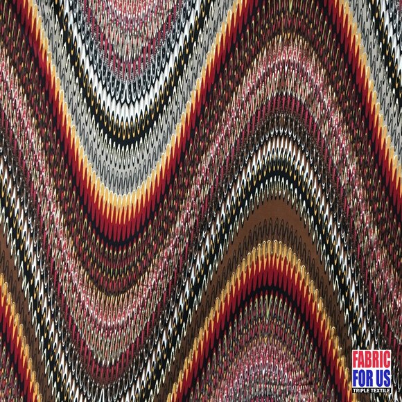 Waves Tidal with Gold Color Lining Stretch Fabric 58" Wide - Picture 2 of 5